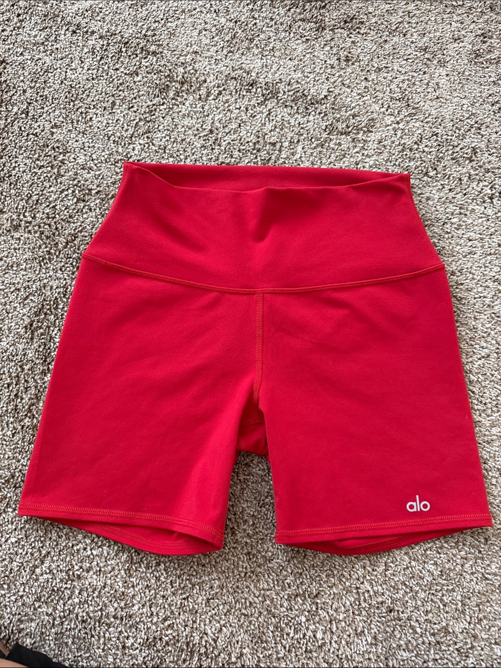 ALO Yoga High-Rise Red Bike Shorts